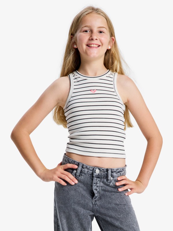 Roxy Iconic Days Stripes - Top für Mädchen in Weiß - Schwarz Gestreift