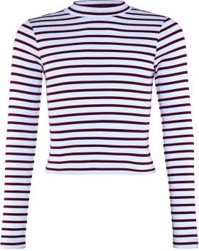 Blue Effect Mädchen Boxy Langarm Shirt Rot Gestreift 