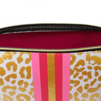 Moo' Ilo Damen Flip Flops Weiß Gold Leo mit Strasssteinen + Neoprene Clutch - SALE Moo' Ilo Damen Flip Flops Weiß Gold Leo mit Strasssteinen + Neoprene Clutch - SALE