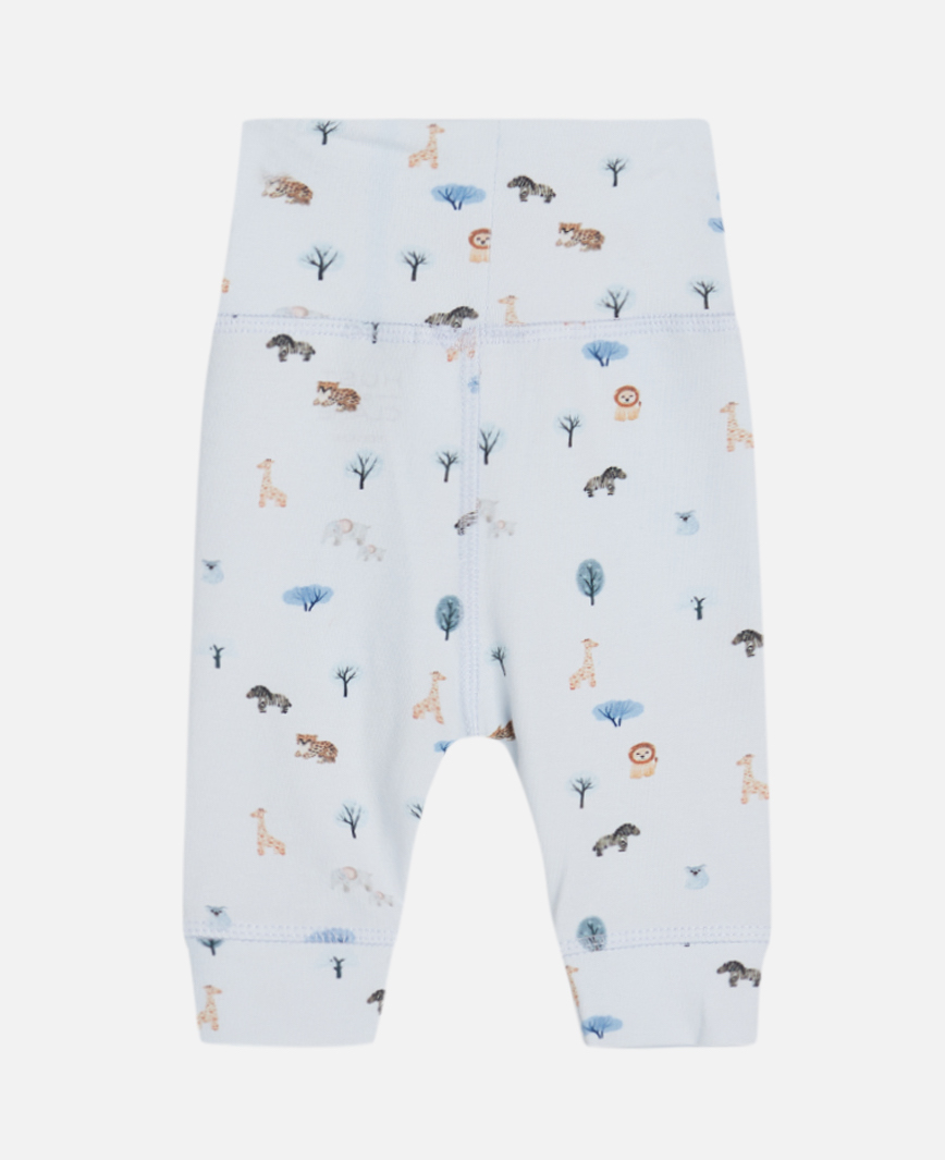 Hust & Claire Luca Jersey Hose mit Baby Bund in Hellblau - Safari Tiere