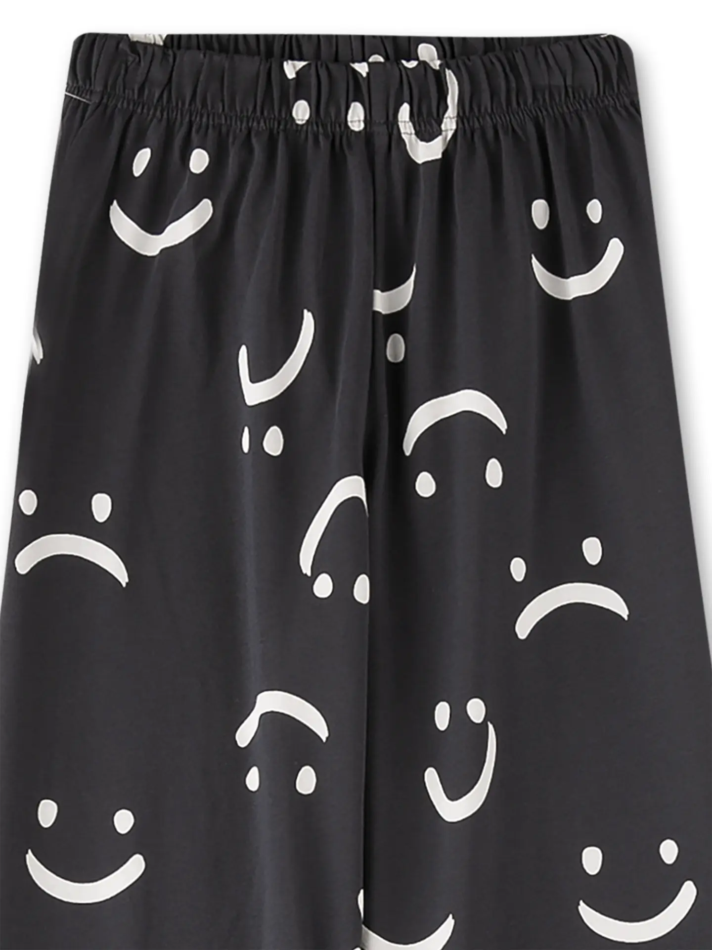 Sanetta Pyjamahose Schlafanzughose in Grau Schwarz - Smileys