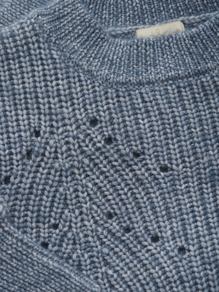 Creamie Strickpullover mit Muster in Blau Melange (Bering Sea) - SALE Creamie Strickpullover mit Muster in Blau Melange (Bering Sea) - SALE