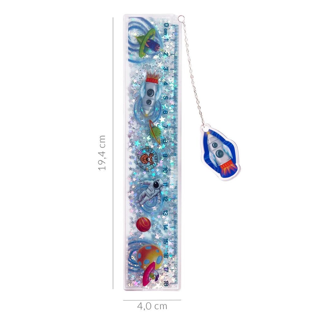 Trendhaus Good Feelings Space Galaxy Lineal 18cm & Lesezeichen