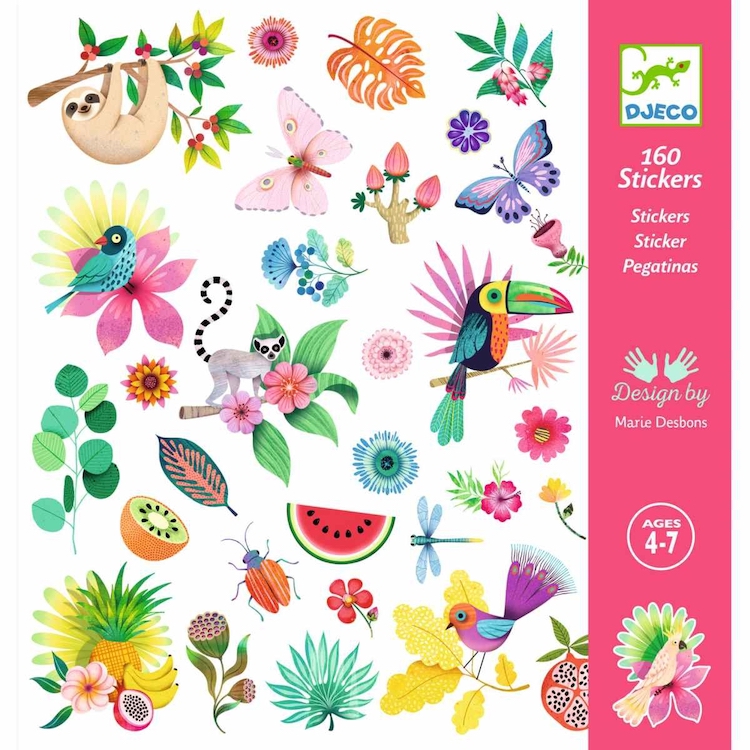 DJ09271-Sticker-Paradies-1 Djeco Stickers Paradies - Blumen & Vogel