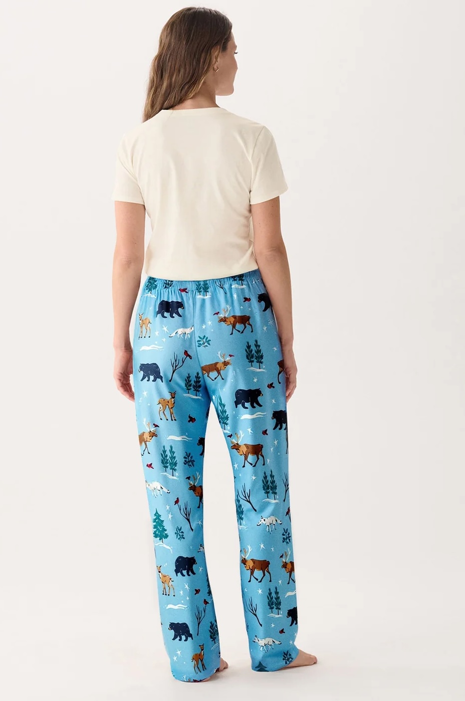 Little Blue House Damen Pyjamahose Winter Wonderland – Baumwoll Schlafhose mit Schneemotiv