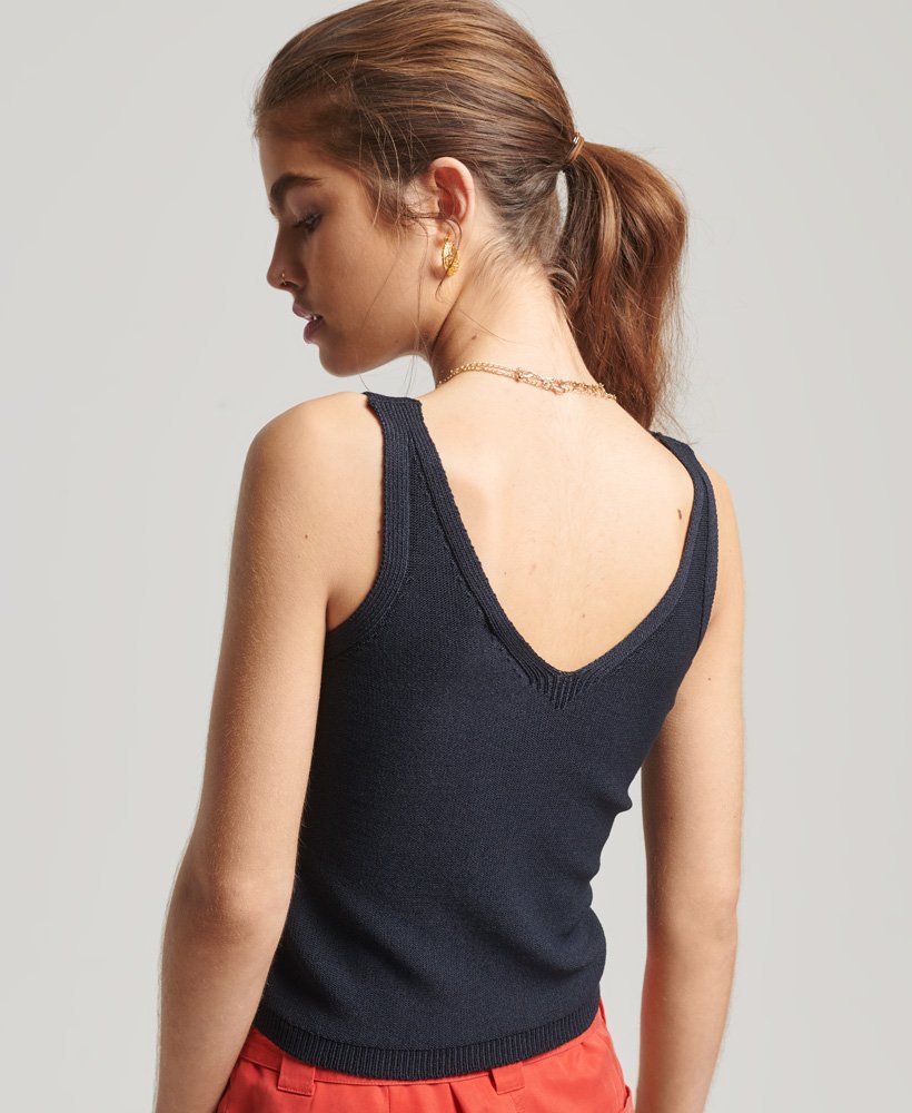 Superdry Feinstrick Top in Eclipse Navy