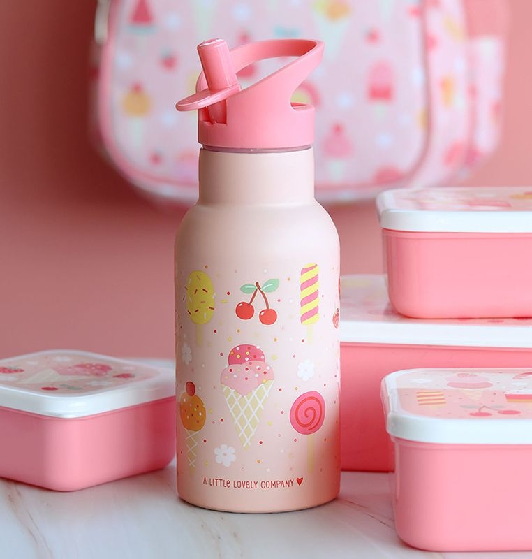 A Lovely Little Company Thermos Edelstahl Trinkflasche mit Strohhalm - Eiscreme A Lovely Little Company Thermos Edelstahl Trinkflasche mit Strohhalm - Eiscreme
