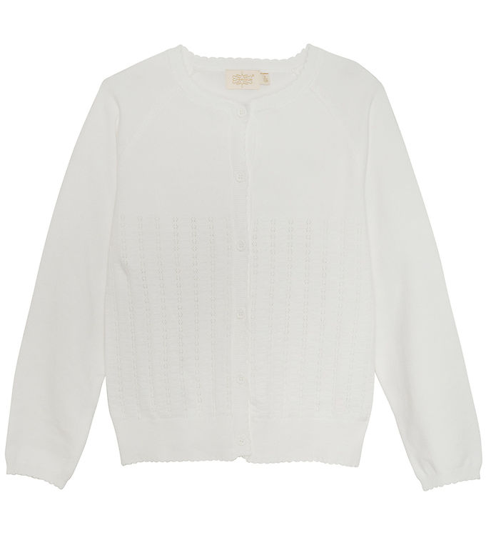 Creamie Strickjacke in Weiß mit Lochmuster