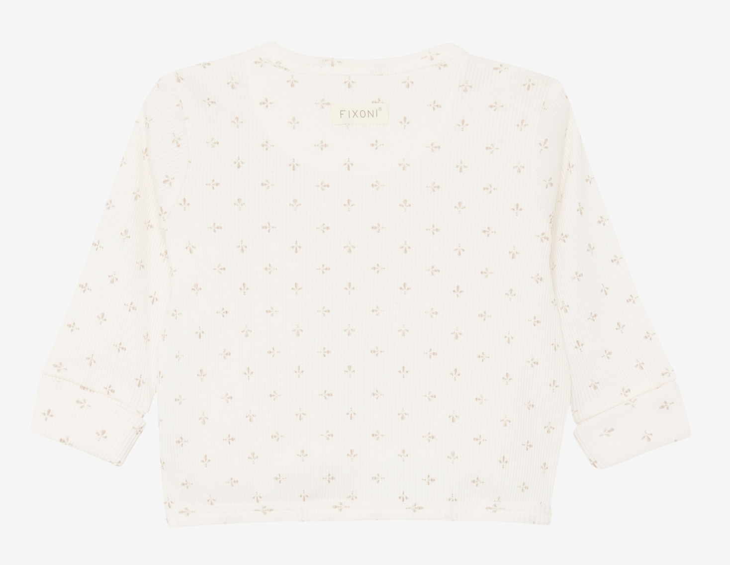 FIXONI Langarm Wickelshirt in Gardenia - allover Muster