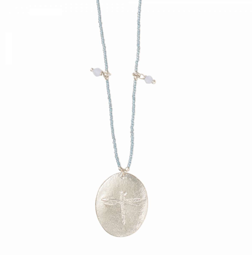 A Beautiful Story Halskette Feminine Blauer Achat Silber