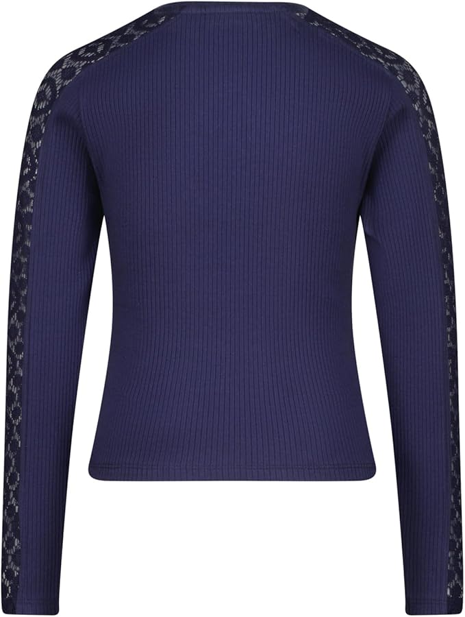 Vingino Jaisa Langarm Crop Top in Blau mit Spitze am Arm Vingino Jaisa Langarm Crop Top in Blau mit Spitze am Arm