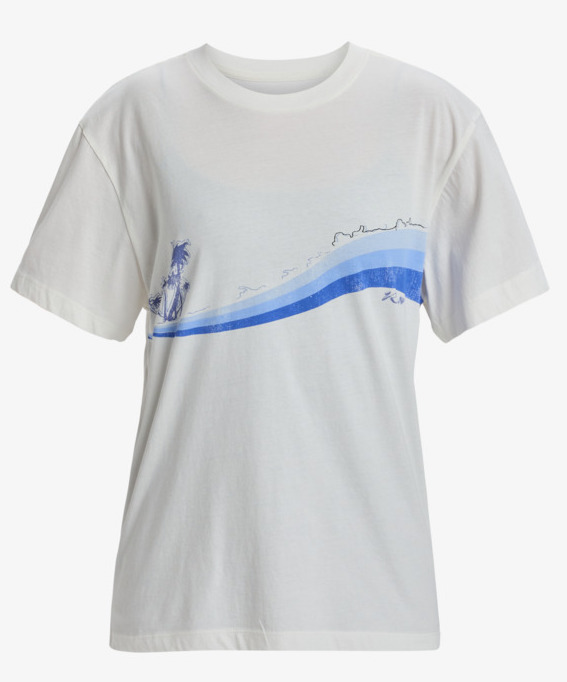 Roxy Hangloose Poster T-Shirt für Frauen in Egret Creme - SALE