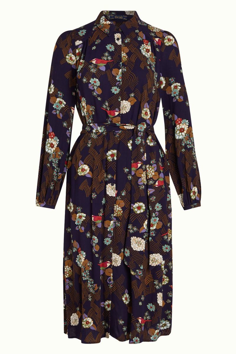 King Louie Carina Kleid Rising in Evening Blue - SALE
