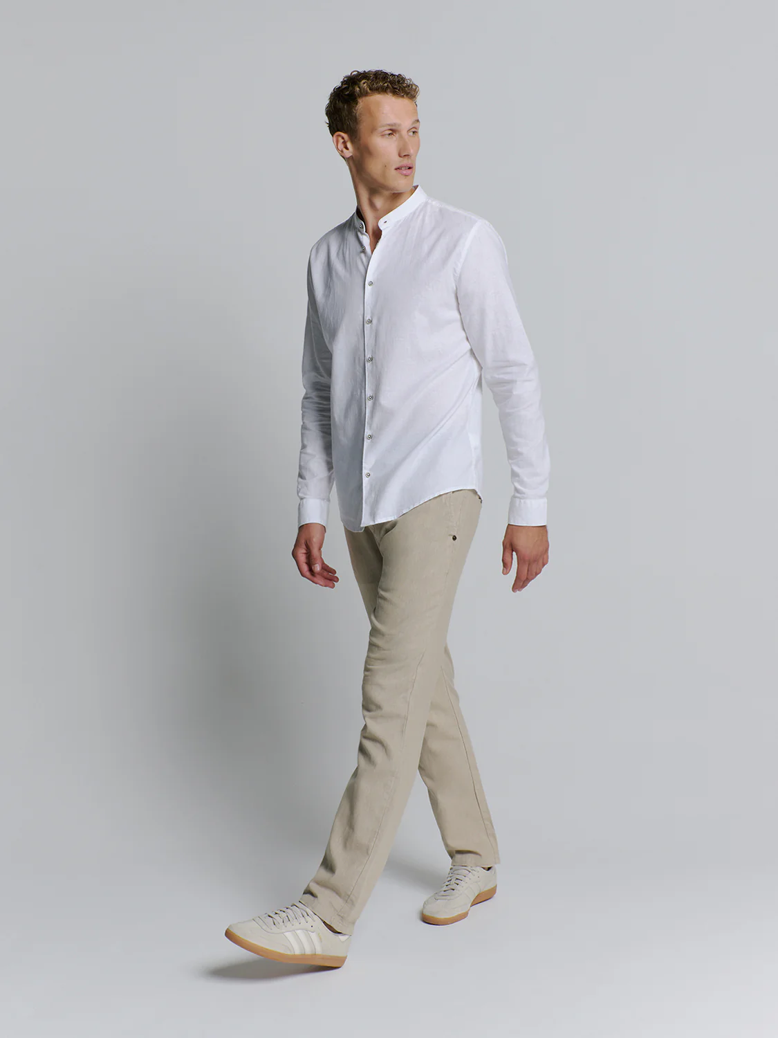NO EXCESS Leinen Hose Lässig mit Drawstring in Light Dessert Beige NO EXCESS Leinen Hose Lässig mit Drawstring in Light Dessert Beige