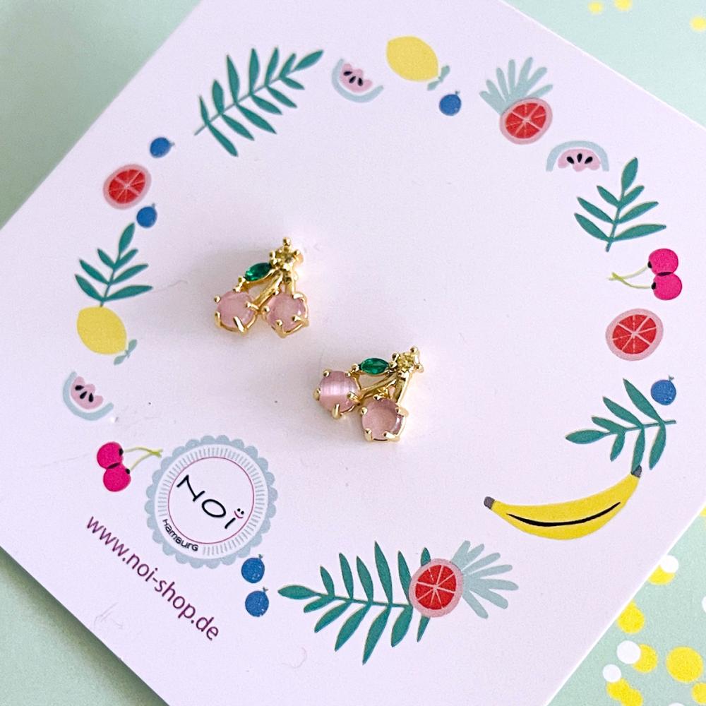 Noi Ohrringe Fruits Mini - Stecker Ohrringe Kirsche Noi Ohrringe Fruits Mini - Stecker Ohrringe Kirsche