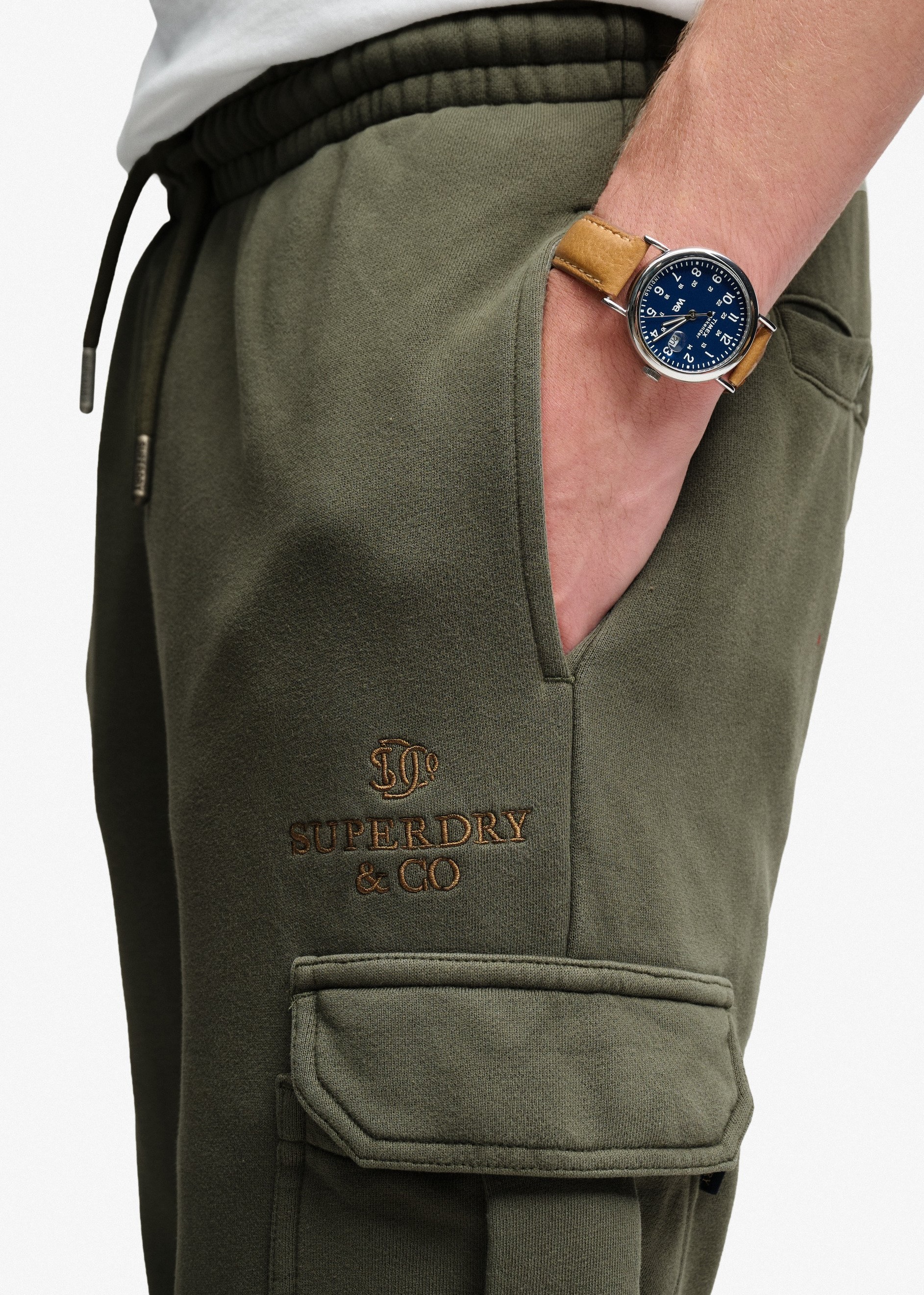 Superdry Herren Micro Logo Cargo-Jogginghose in Grün