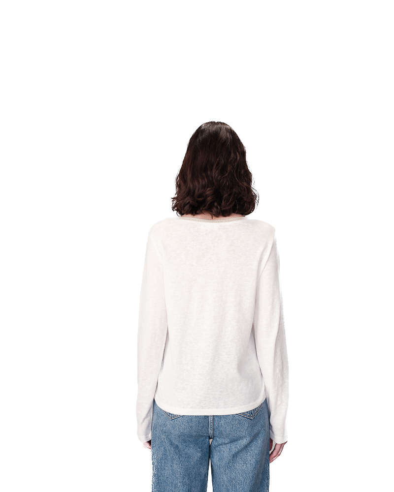 Grace & Mila NISI Feinstrick Shirt in Weiß mit Gold Glitzer - SALE Grace & Mila NISI Feinstrick Shirt in Weiß mit Gold Glitzer - SALE