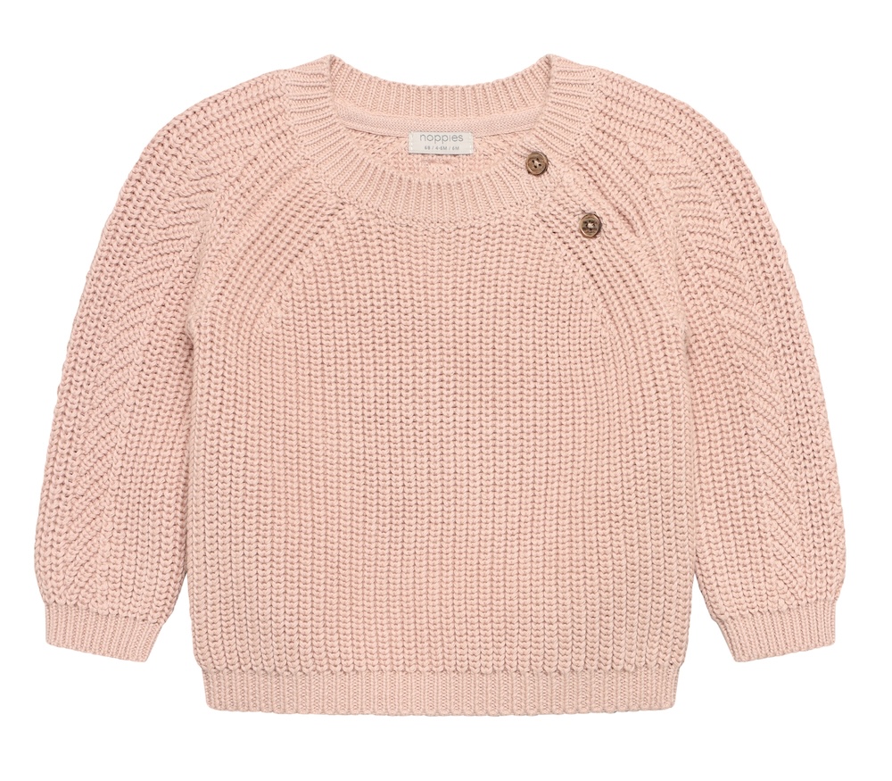Noppies Baby Mädchen Baumwolle Grobstrick Pullover in Zartrosa