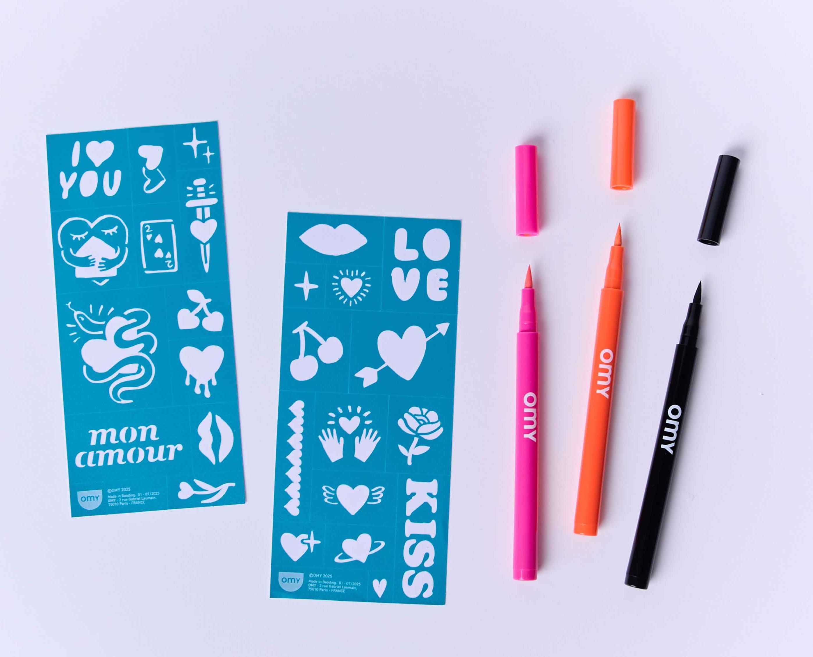 OMY Rock Club Tattoo Art - Tattoo Stifte Set - I Love You