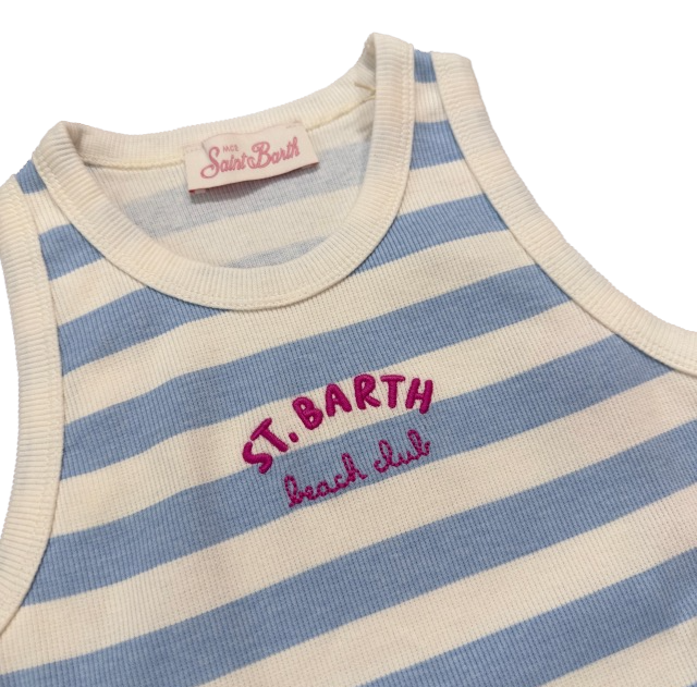 Saint Barth Tank Top Ärmellos Beach Club Stripes in Blau - SALE