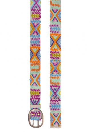 Smitten Gürtel bestickt - Nevis zart Blau/Orange/Pink Smitten Gürtel bestickt - Nevis zart Blau/Orange/Pink