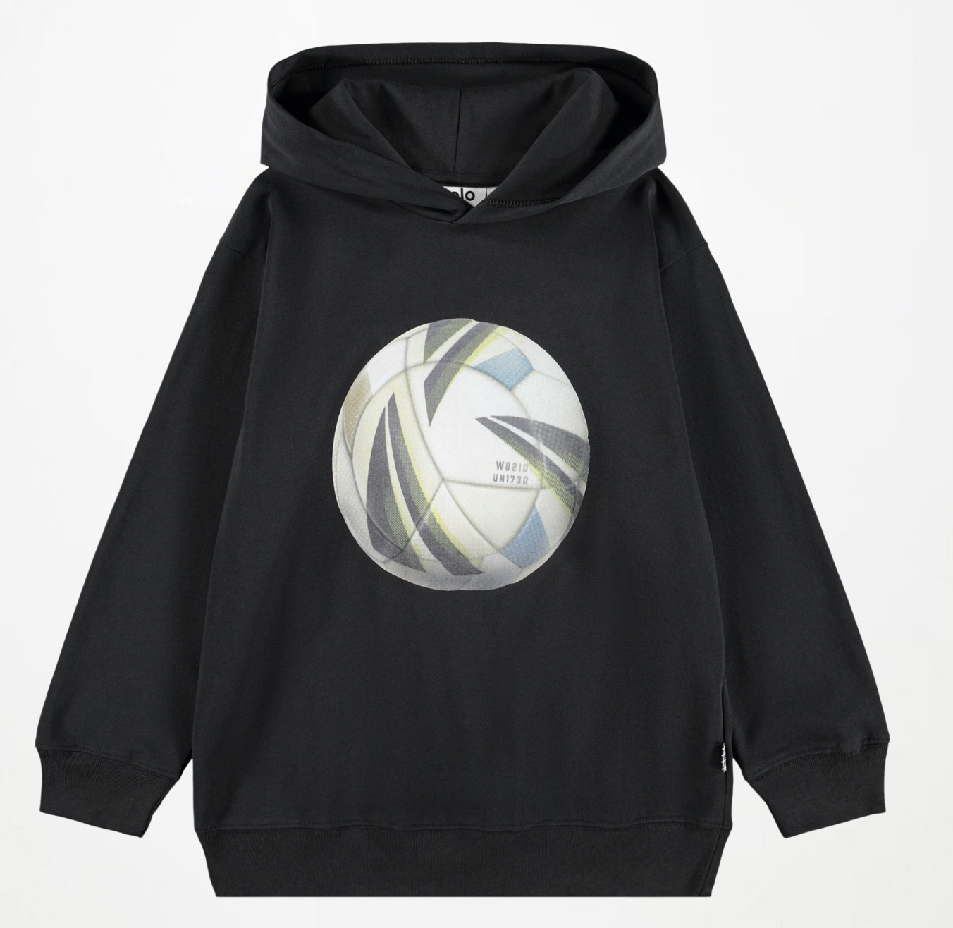 Molo Ratata Hoody Sweatshirt GOTS Bio-Baumwolle in Schwarz - Fußball