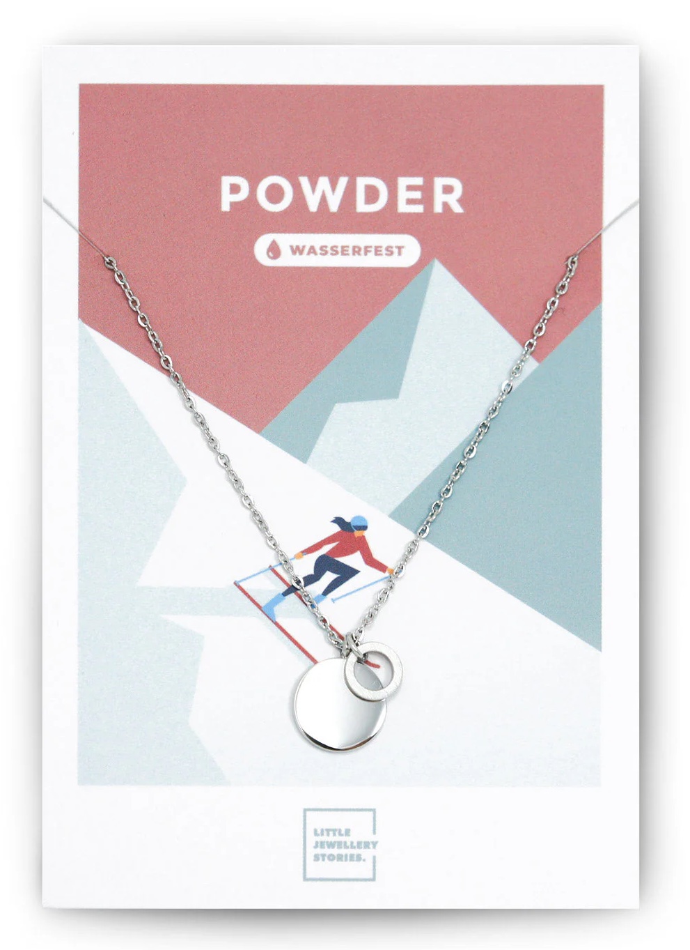 AIMI Halskette Ski Powder in Silber 
