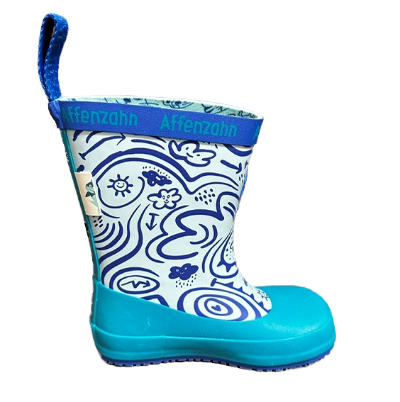 Affenzahn Gummistiefel Regenstiefel in Blau Vegan Plashy Hai