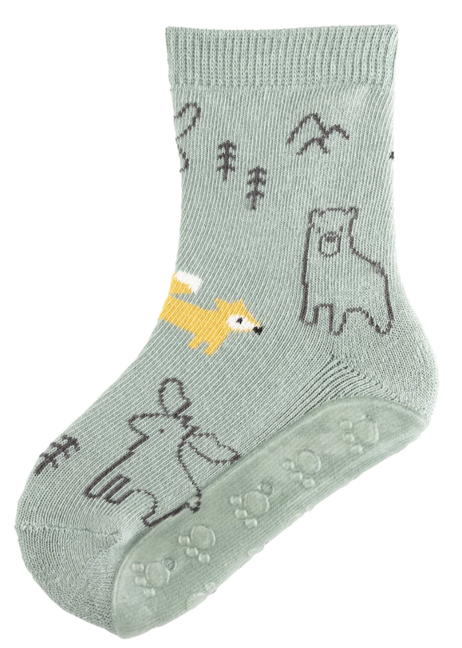 Sterntaler Fliesen Flitzer SOFT mit Innenfleece in Grün - Fuchs Elch & Bär