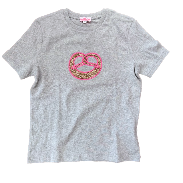 P. Eisenherz Kurzarm T-Shirt in Grau mit Leo Pink Breze - SALE P. Eisenherz Kurzarm T-Shirt in Grau mit Leo Pink Breze - SALE