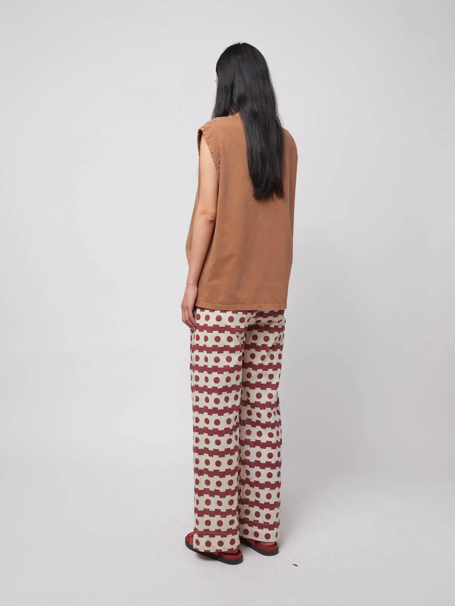 Bobo Choses Geometric Print Wide-Leg Trousers - Sommerhose in Braun & Weiß - SALE