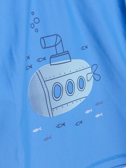 720090_7553_C Color Kids UV Schutz Schwimmshirt in Azur Blau - U-Boot
