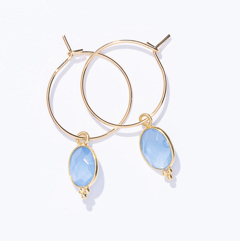 Lumisha Creole Palos Ohrringe in Gold - Blau