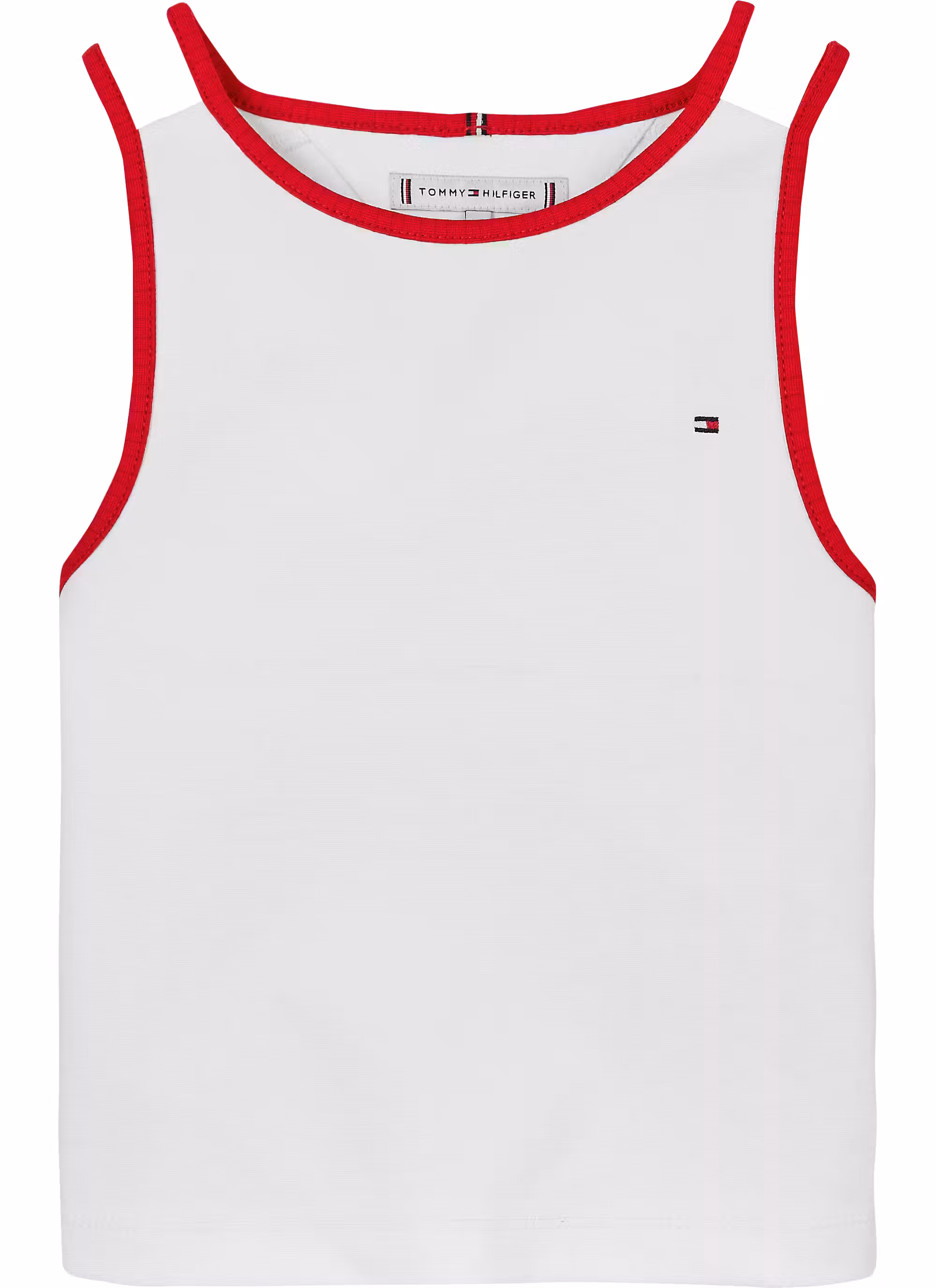 Tommy Hilfiger Contrast Binding Tanktop Weiß Rot - SALE
