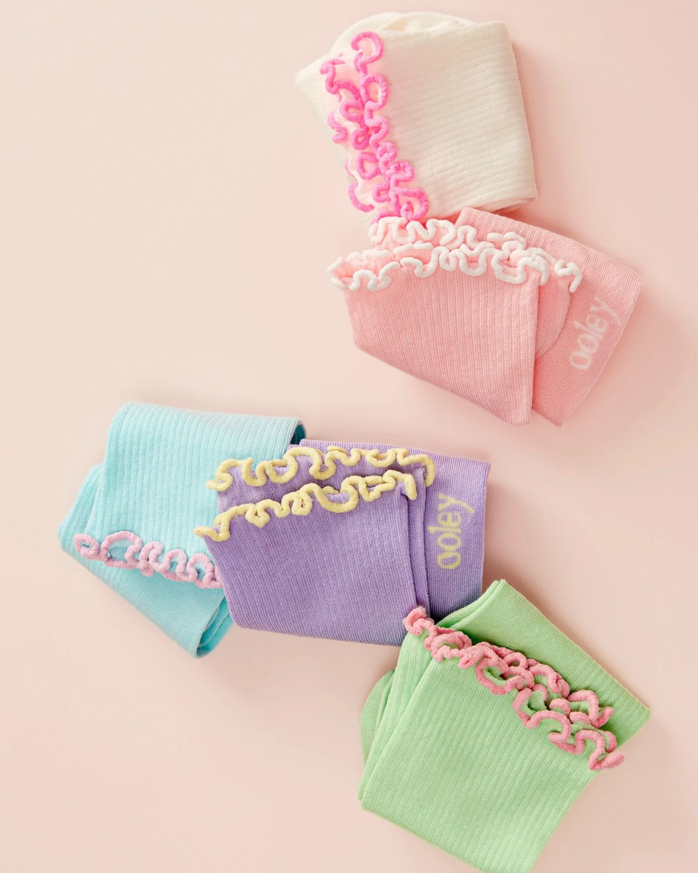 le ooley Socken Spaghetti White - Weiß mit Neon Pink le ooley Socken Spaghetti White - Weiß mit Neon Pink