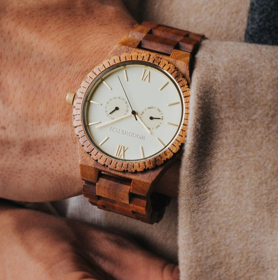 718736BC-4299-4E3D-9275-330951029B25 WoodWatch Holzuhr - Champagne Gold - SALE