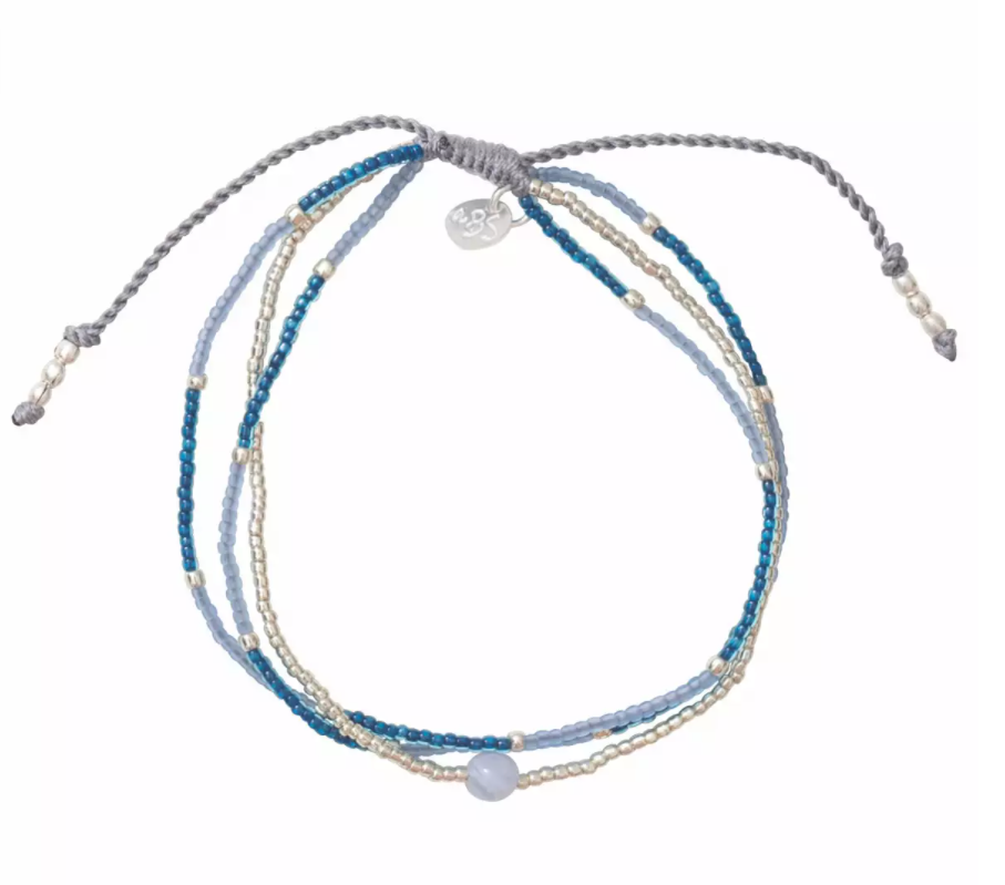 A Beautiful Story Party Blauer Achat Silber Armband