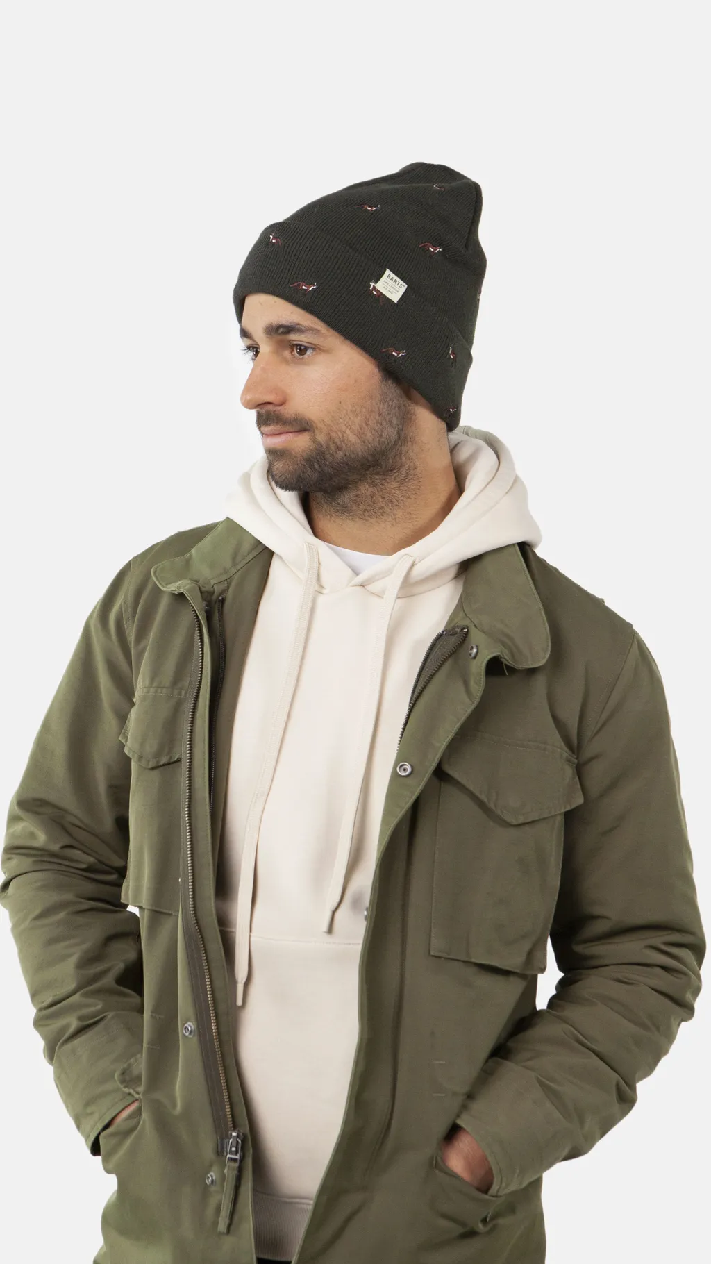 Barts Vinson Herren Beanie Mütze in Army Grün - Fuchs Barts Vinson Herren Beanie Mütze in Army Grün - Fuchs