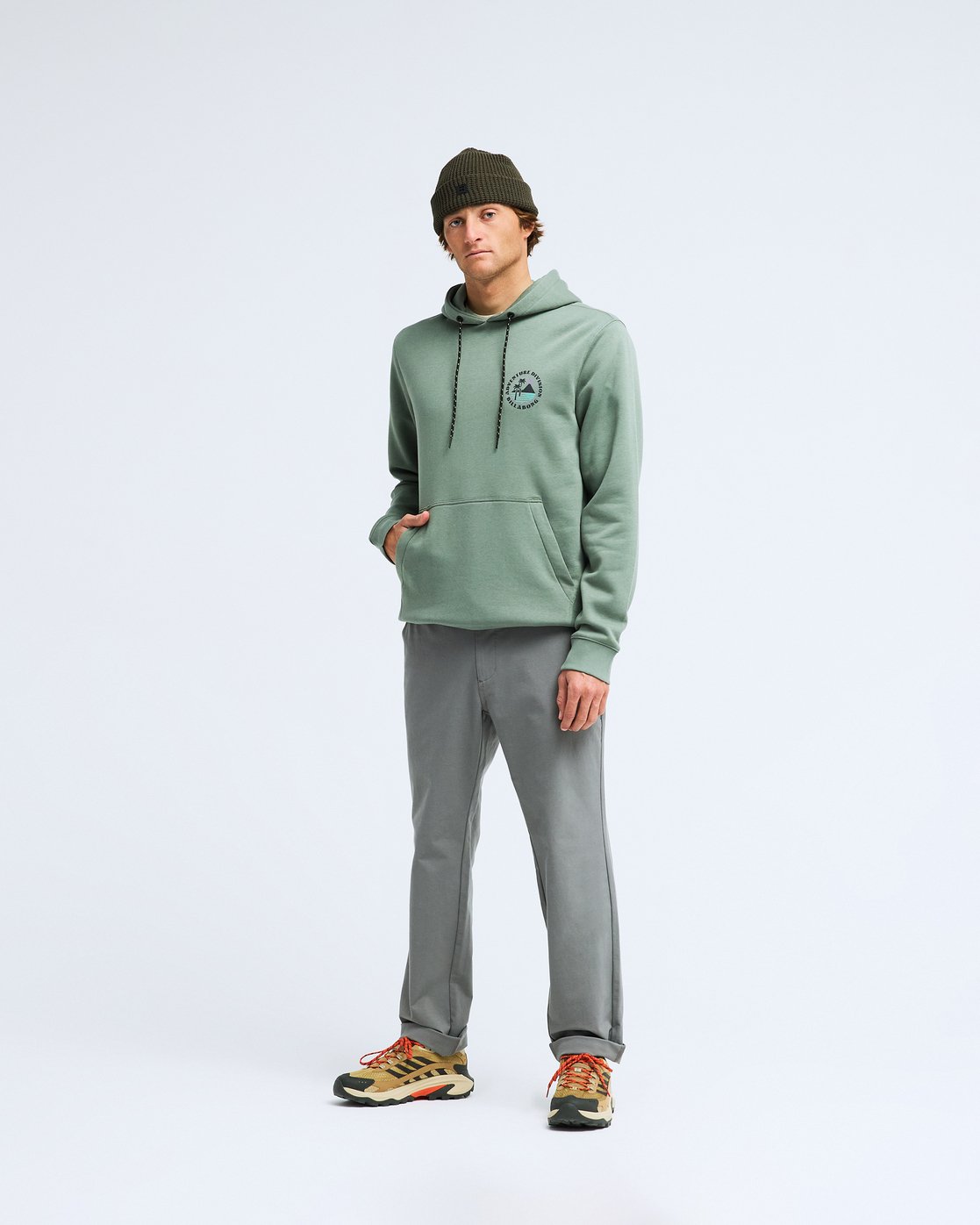 Billabong Compass Hoodie Sweatshirt für Herren in Oliv Grün - Krabben