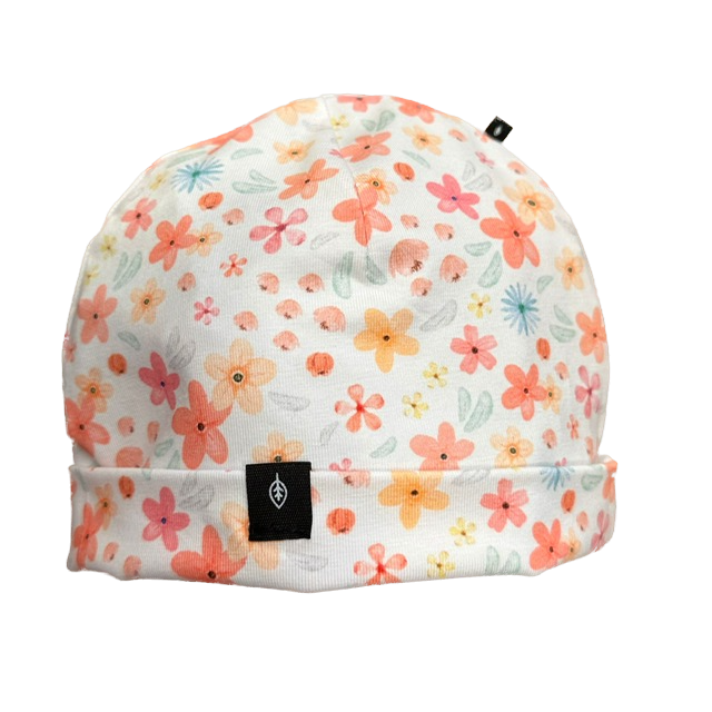 PURE PURE Jersey Beanie Mütze in Weiß mit Sommer Blumen PURE PURE Jersey Beanie Mütze in Weiß mit Sommer Blumen