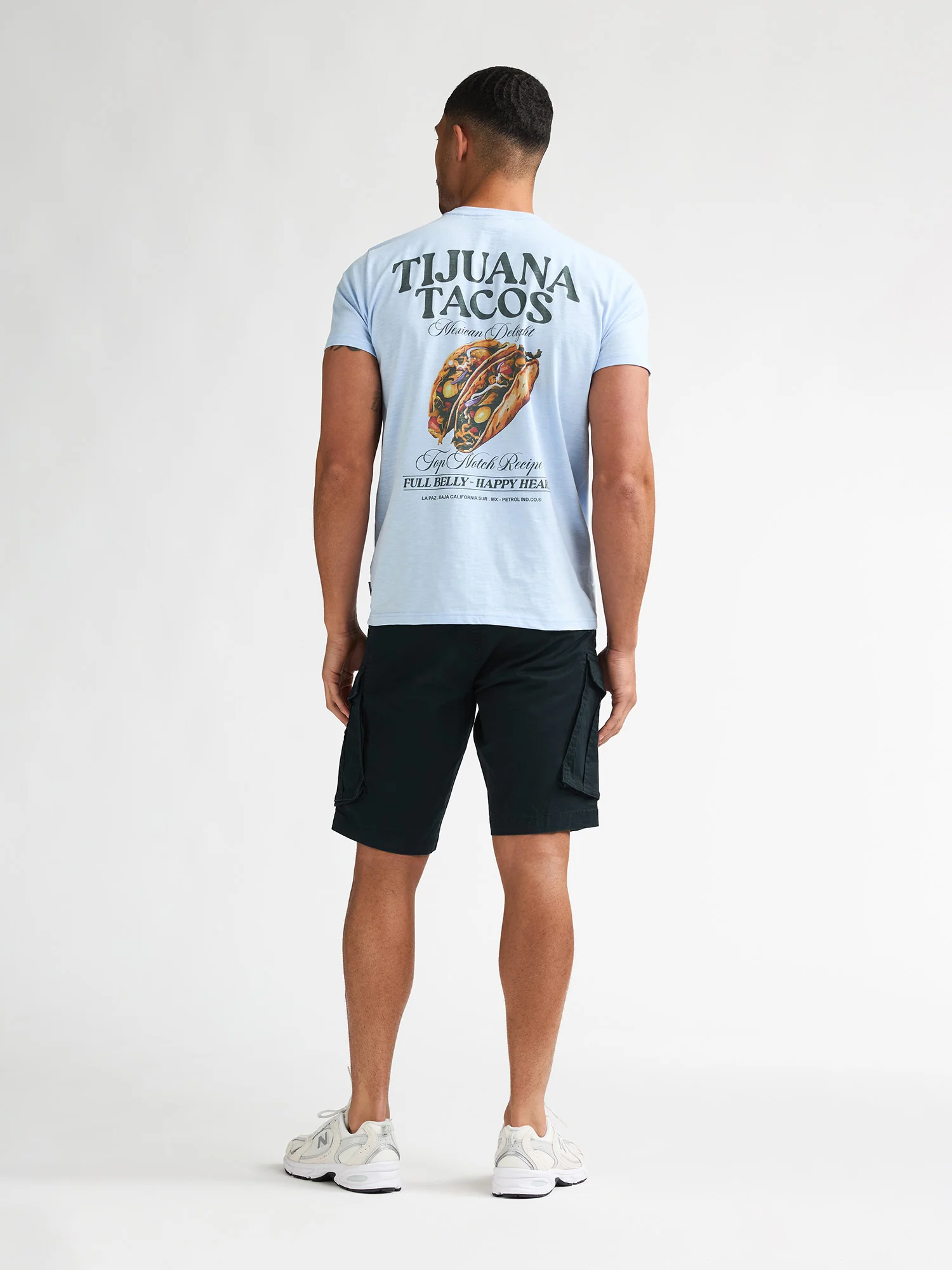 Petrol Industries Herren Kurzarm T-Shirt in Hellblau - Tijuana Tacos Petrol Industries Herren Kurzarm T-Shirt in Hellblau - Tijuana Tacos
