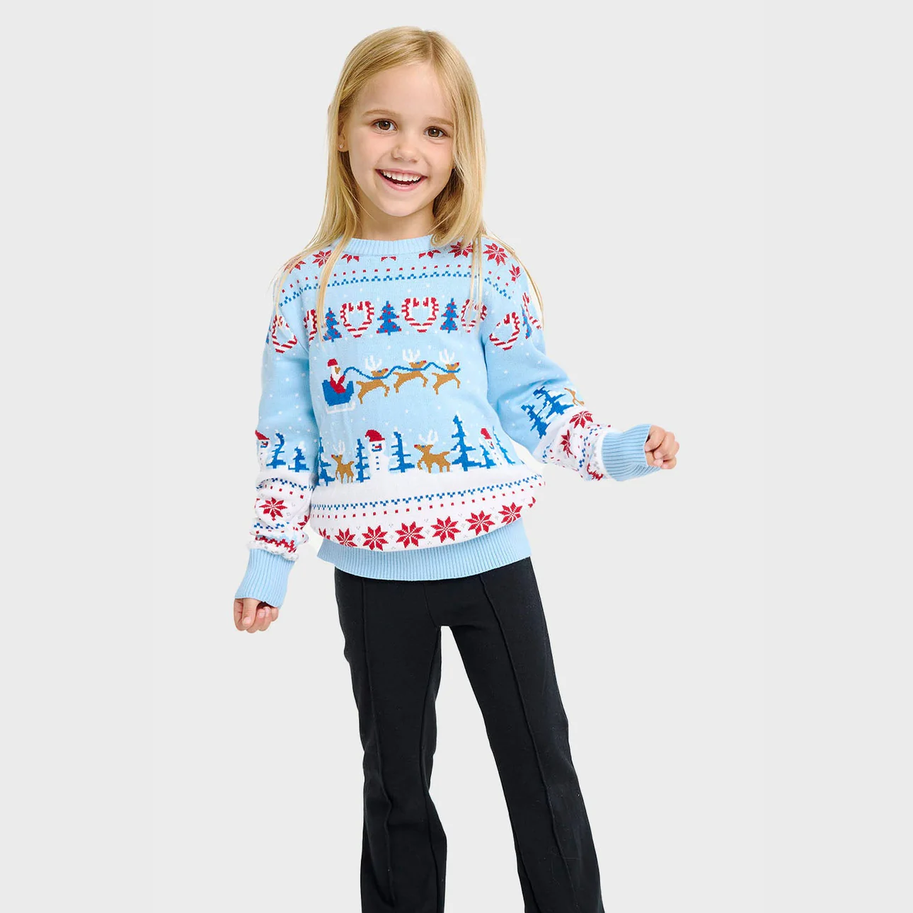 Christmas Sweater Weihnachtswunderland-Weihnachtspullover in Hellblau - Kinder Christmas Sweater Weihnachtswunderland-Weihnachtspullover in Hellblau - Kinder