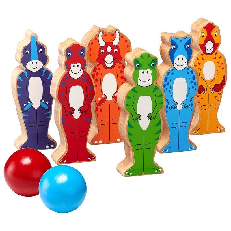 Lanka Kade Holz Spielzeug - Bowling Set DINOSAUR SKITTLES