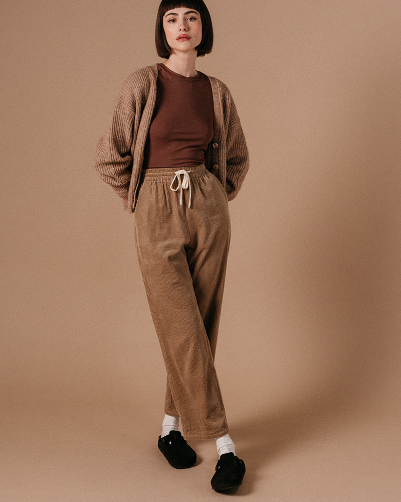 Grace & Mila Liberty Kord Hose Mid-Rise in Cognac Braun Grace & Mila Liberty Kord Hose Mid-Rise in Cognac Braun