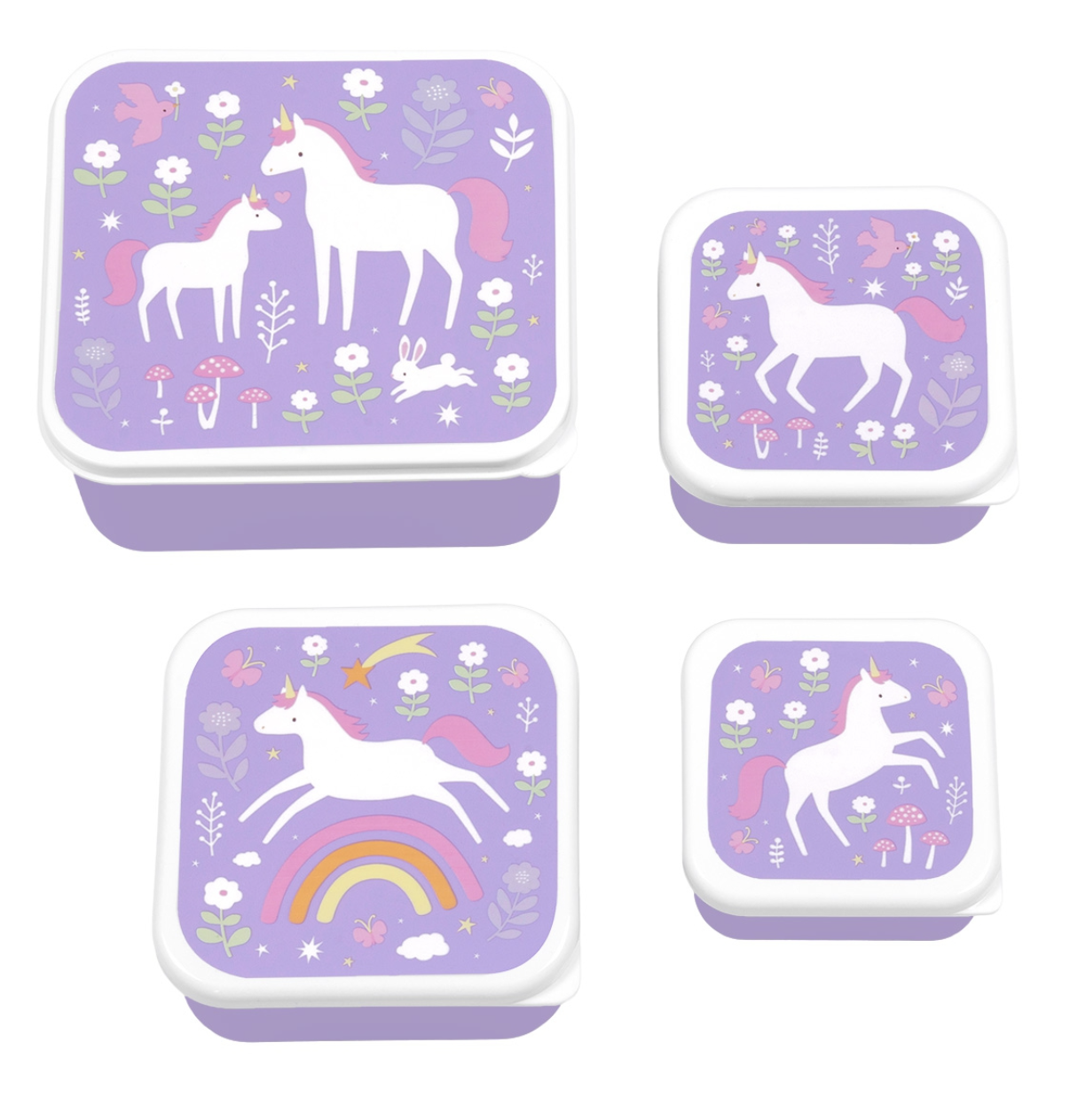 A Lovely Little Company Brotzeitbox Set von 4 - Einhorn A Lovely Little Company Brotzeitbox Set von 4 - Einhorn