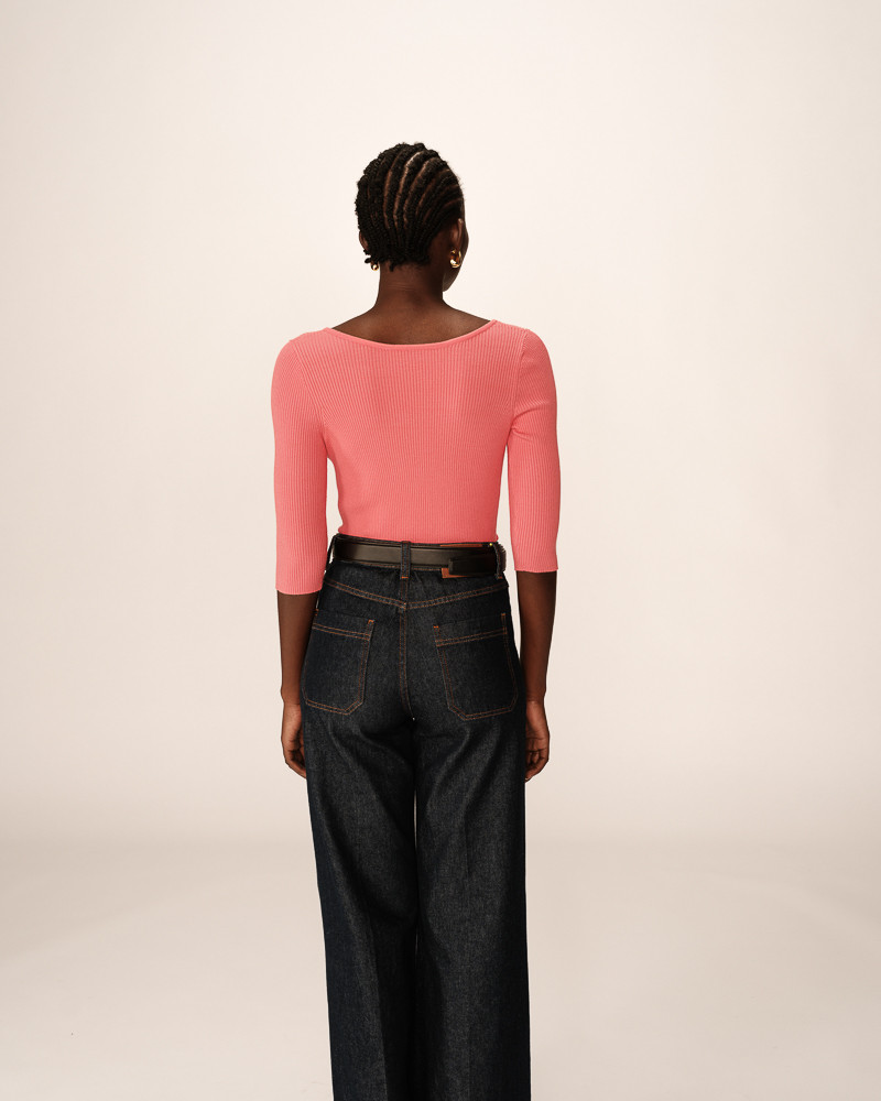 Grace & Mila Paige Pullover in Flamingo Coral Rippstrick - SALE