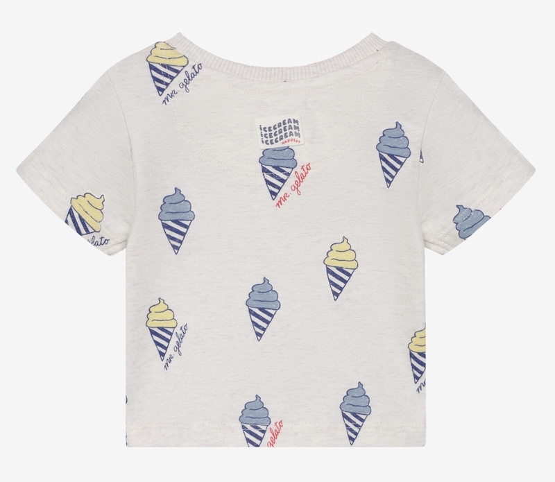 Noppies Baby Kurzarm T-Shirt in Weiß Eistüten Allover