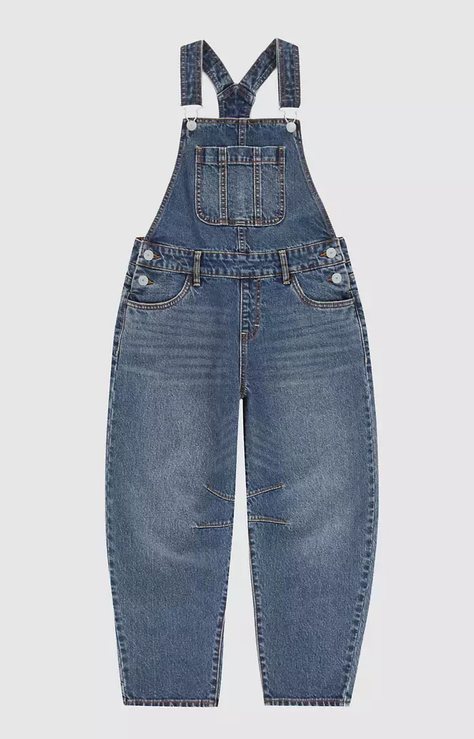 Levi's Teenager Baggy Barrel Overalls in Medium Blue Denim - Sunday Morning Sky Levi's Teenager Baggy Barrel Overalls in Medium Blue Denim - Sunday Morning Sky