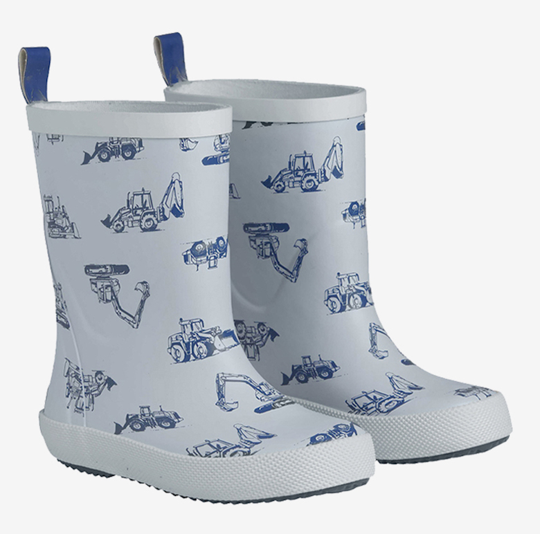 320147_7024_A CeLaVi Gummistiefel in Blau mit Baufahrzeugen