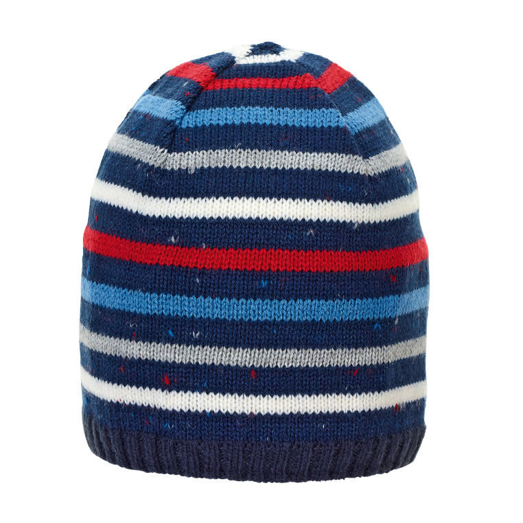 4702011_300_M Sterntaler Baby Beanie Mütze - Blau und Rot Gestreift gefüttert mit Baumwolle Fleece